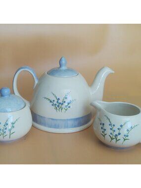 Hand Painted Teapot with Creamer & Sugar Canhome Global